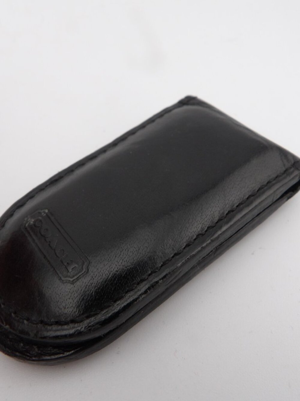 Vintage COACH Black Leather Magnetic Money Clip - Picture 5 of 6